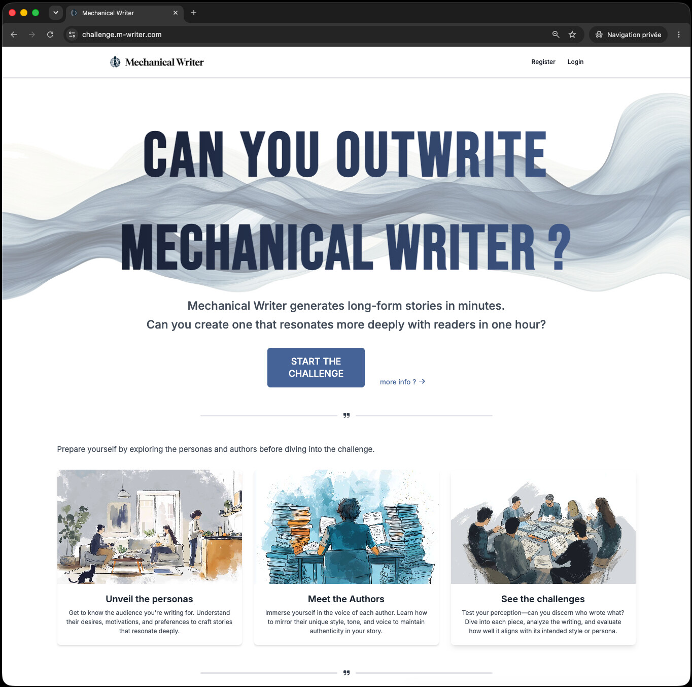 challenge.m-writer.com, the ScribRace human-vs-AI writing contest
